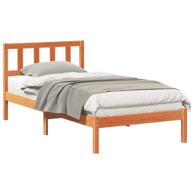 Berkfield Home Modern with Headboard Wax brown 90 x 200 cm Solid pine wood - image 1