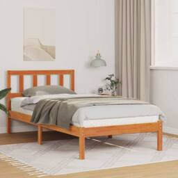 Berkfield Home Modern with Headboard Wax brown 90 x 200 cm Solid pine wood - thumbnail 2