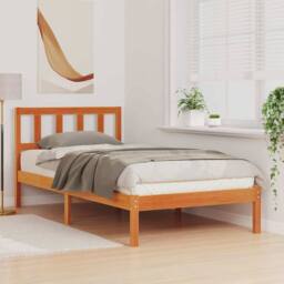 Berkfield Home Modern with Headboard Wax brown 90 x 200 cm Solid pine wood - thumbnail 4