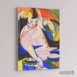 "Artery8 Child Colourful Painting Henry Lyman Sayen Canvas Wall Art Print - Size: W12"" x H16""" - thumbnail 2