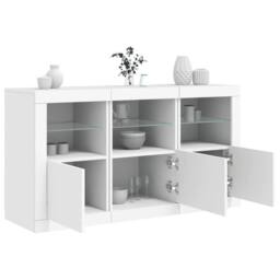 Berkfield Home Sideboard with LED Lights White 123x37x67 cm - Size: 123 x 37 x 67 cm - thumbnail 2
