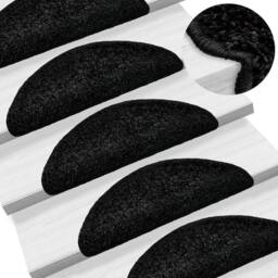 Berkfield Home Stair Mats 10 pcs 56x17x3 cm Black - Size: Medium - thumbnail 2