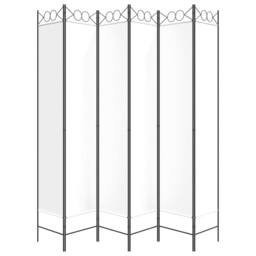 Berkfield Home Durable 6-Panel Room Divider White 240x220 cm Fabric - thumbnail 4