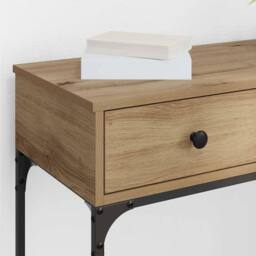 Berkfield Home Modern Console Table Artisan Oak 75x34.5x75 cm Engineered Wood in Brown - thumbnail 4