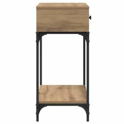 Berkfield Home Modern Console Table Artisan Oak 75x34.5x75 cm Engineered Wood in Brown - thumbnail 7