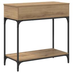 Berkfield Home Modern Console Table Artisan Oak 75x34.5x75 cm Engineered Wood in Brown - thumbnail 8