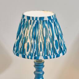 Netlighting Bibury Blue Table Lamp Blue Fabric Ikat Shade 20cm B22 - thumbnail 4