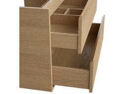 Vente-unique Bathroom Unit With Stone Countertop Basin & Mirror - Oak Veneer - 80 in Light Oak - thumbnail 7
