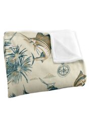 JQ Licensing Jl-Jp-Jq Billfish Tiki Fishing Pattern 2 Silky Touch Super Soft Throw Blanket 152 X 127 cm in White - thumbnail 3