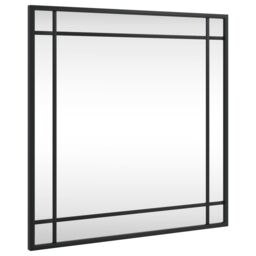 Berkfield Home Wall Mirror Black 50x50 cm Square Iron - thumbnail 2