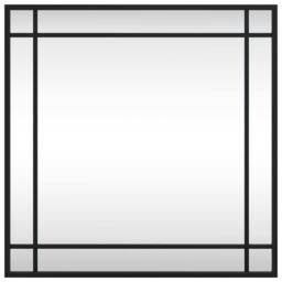 Berkfield Home Wall Mirror Black 50x50 cm Square Iron - thumbnail 3