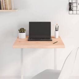Berkfield Home Table Top 60x60x(2-4) cm Untreated Solid Wood Oak in Light Oak - thumbnail 2