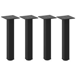Berkfield Home Coffee Table Legs 4 pcs Black 42-44 cm Steel - thumbnail 2