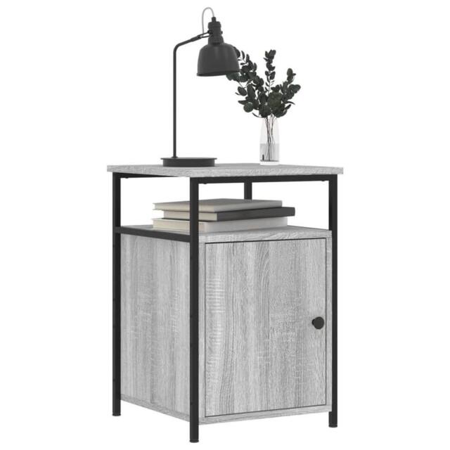 Berkfield Home Durable Bedside Cabinet Grey Sonoma 40x42x60 cm Engineered Wood - Size: 40 x 42 x 60 cm - image 1