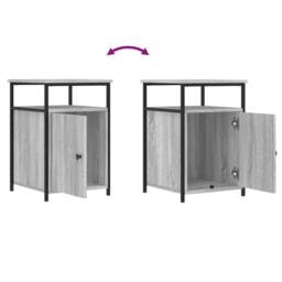 Berkfield Home Durable Bedside Cabinet Grey Sonoma 40x42x60 cm Engineered Wood - Size: 40 x 42 x 60 cm - thumbnail 9
