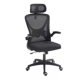 EONLION Adjustable Swivel Desk Chair, Flip-Up Armrest Study Chair in Black - thumbnail 2
