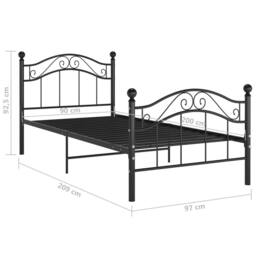 Berkfield Home Bed Frame Black Metal 90x200 cm - thumbnail 8