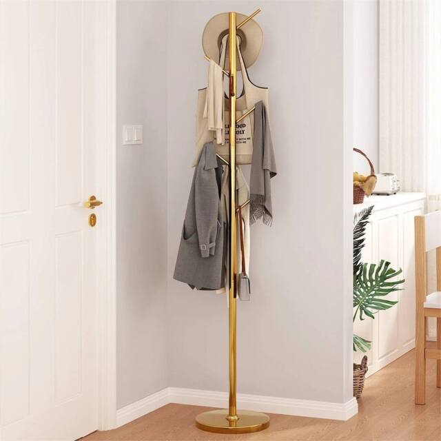 Nordara 8-hook floor standing clothes rack in Gold - Size: 500mm - image 1