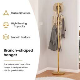 Nordara 8-hook floor standing clothes rack in Gold - Size: 500mm - thumbnail 3