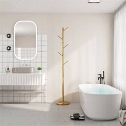 Nordara 8-hook floor standing clothes rack in Gold - Size: 500mm - thumbnail 2