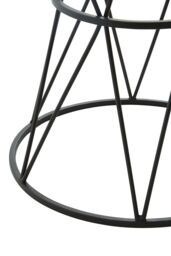 Orsina Round White Marble Top Side Table, Minimalist Black Metal Base, Contemporary Monochrome Side Table - thumbnail 6