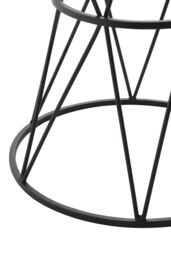 Orsina Round White Marble Top Side Table, Minimalist Black Metal Base, Contemporary Monochrome Side Table - thumbnail 5