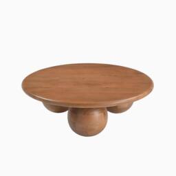 FurnitureboxUK Olympus Round Wood Sphere Leg Coffee Table in Walnut - thumbnail 5