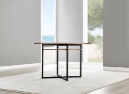 FurnitureboxUK Adley Brown Wood Storage Dining Table & 4 Milan Chrome Leg Chairs in Grey - thumbnail 7