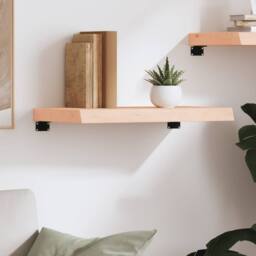 Berkfield Home Wall Shelf 60x30x(2-6) cm Untreated Solid Wood Oak in Light Tan