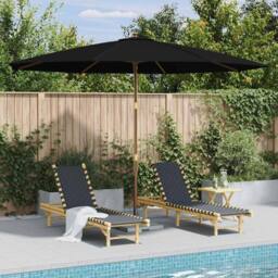 Berkfield Home Outdoor Parasol with Wooden Pole 350 cm Black