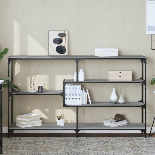 Berkfield Home Console Table Grey Sonoma 160x32x95 cm Engineered Wood - Size: 160 x 32 x 95 cm - image 1
