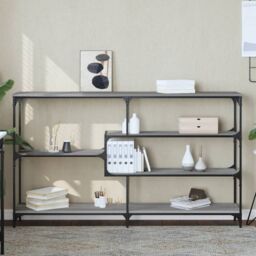 Berkfield Home Console Table Grey Sonoma 160x32x95 cm Engineered Wood - Size: 160 x 32 x 95 cm - thumbnail 1