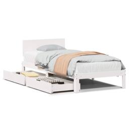 Berkfield Home Bed Frame with Drawers without Mattress White 90x200 cm - thumbnail 1