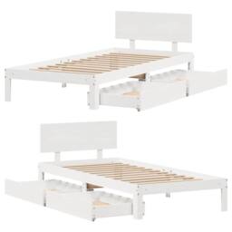 Berkfield Home Bed Frame with Drawers without Mattress White 90x200 cm - thumbnail 9