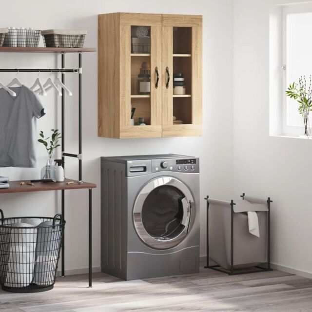 Berkfield Home Wall Mounted Cabinet Sonoma Oak 69.5x34x90 cm Engineered Wood in Brown - image 1