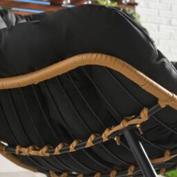 OHS Bali Garden Rocking Chair Outdoor Metal Frame Chairs with Cushion in Black - thumbnail 2