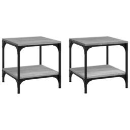 Berkfield Home Side Tables 2 pcs Grey Sonoma 40x40x40 cm Engineered Wood - Size: 40 x 40 x 40 cm - thumbnail 2