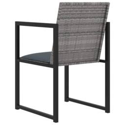 Berkfield Home 5 Piece Outdoor Dining Set with Cushions Poly Rattan Grey - thumbnail 5