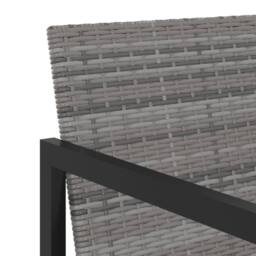 Berkfield Home 5 Piece Outdoor Dining Set with Cushions Poly Rattan Grey - thumbnail 6