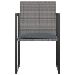 Berkfield Home 5 Piece Outdoor Dining Set with Cushions Poly Rattan Grey - thumbnail 4