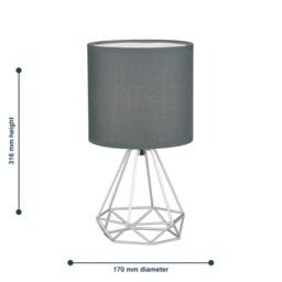 First Choice Lighting Set of 2 Christie - Silver Geometric Lamps - thumbnail 5