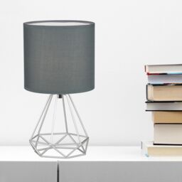 First Choice Lighting Set of 2 Christie - Silver Geometric Lamps - thumbnail 4