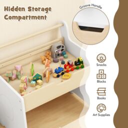 Costway Table & Chair Set Wooden Activity Desk & Chair Set in Natural - thumbnail 4