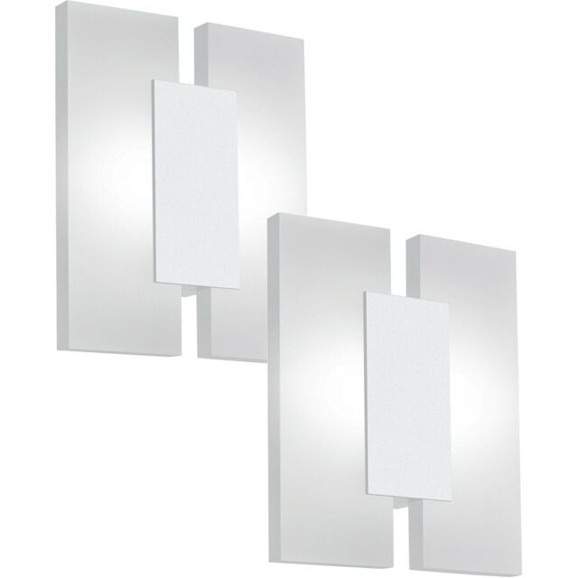 Loops 2 PACK Wall Light Colour White Shade Satined Plastic Bulb LED 2x4.5W Included - image 1