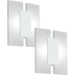 Loops 2 PACK Wall Light Colour White Shade Satined Plastic Bulb LED 2x4.5W Included - thumbnail 1