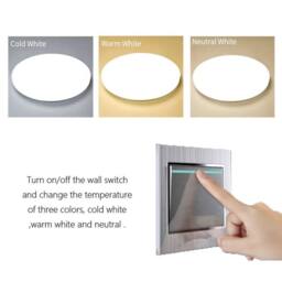 NESTLUNE Round LED Ceiling Light Panel Down Lights Bathroom in White - thumbnail 4