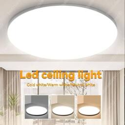 NESTLUNE Round LED Ceiling Light Panel Down Lights Bathroom in White - thumbnail 1