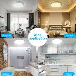 NESTLUNE Round LED Ceiling Light Panel Down Lights Bathroom in White - thumbnail 6