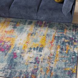 Kukoon Blue Multi Colour Soft Chenille Washable Living Room Area Rug - Size: 200 cm x 290 cm - thumbnail 3