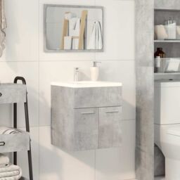 Berkfield Home Bathroom Sink Cabinet Concrete Grey 41x38.5x46 cm Engineered Wood - thumbnail 3